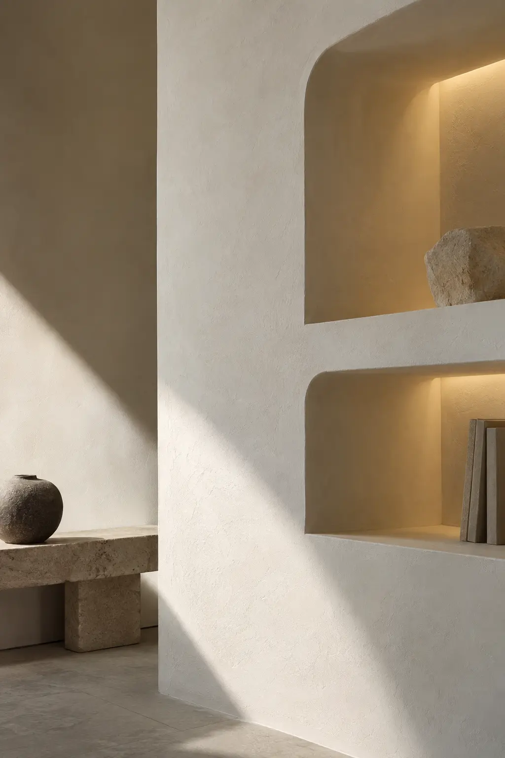 Inspiration de niches arrondies avec éclairage intégré